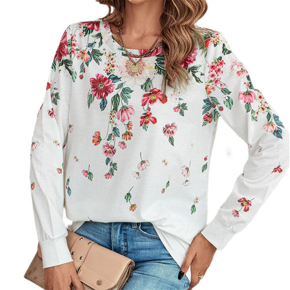YESFASHION Women Fashion Loose Long-sleeve Round Neck Sweaters