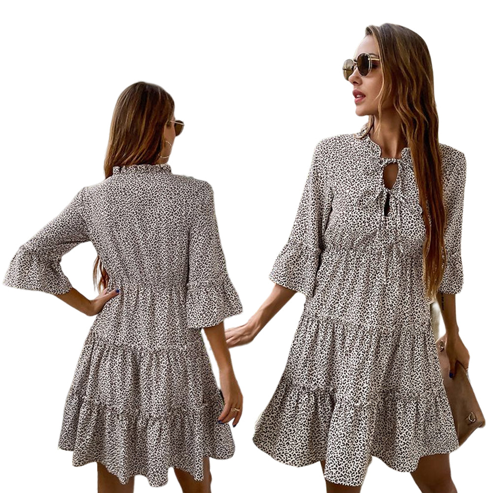 YESFASHION Women Clothing Fashion Short Fungus Edge Slim Dress