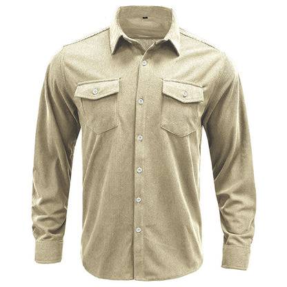 YESFASHION Corduroy Foreign Trade Men Shirts
