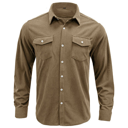 YESFASHION Corduroy Foreign Trade Men Shirts