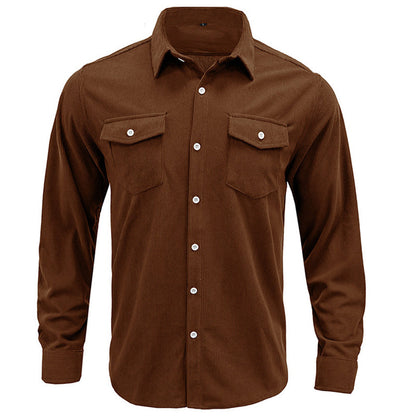 YESFASHION Corduroy Foreign Trade Men Shirts