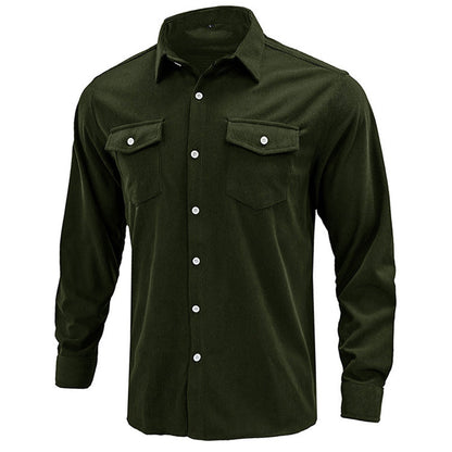 YESFASHION Corduroy Foreign Trade Men Shirts