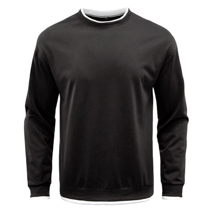YESFASHION Men Sweater Solid Color Round Neck T-shirt