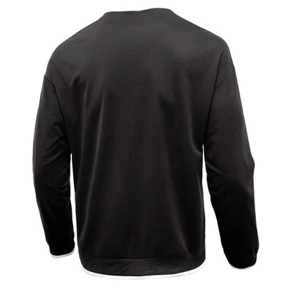 YESFASHION Men Sweater Solid Color Round Neck T-shirt