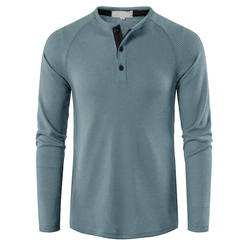 YESFASHION Men Solid Color Long-sleeved T-shirt Bottoming Shirt