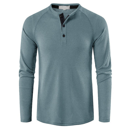 YESFASHION Men Solid Color Long-sleeved T-shirt Bottoming Shirt