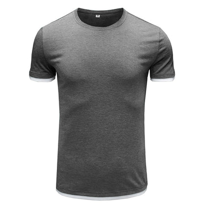 YESFASHION Short-sleeved Shirts Men T-shirt Round Neck Men Tops