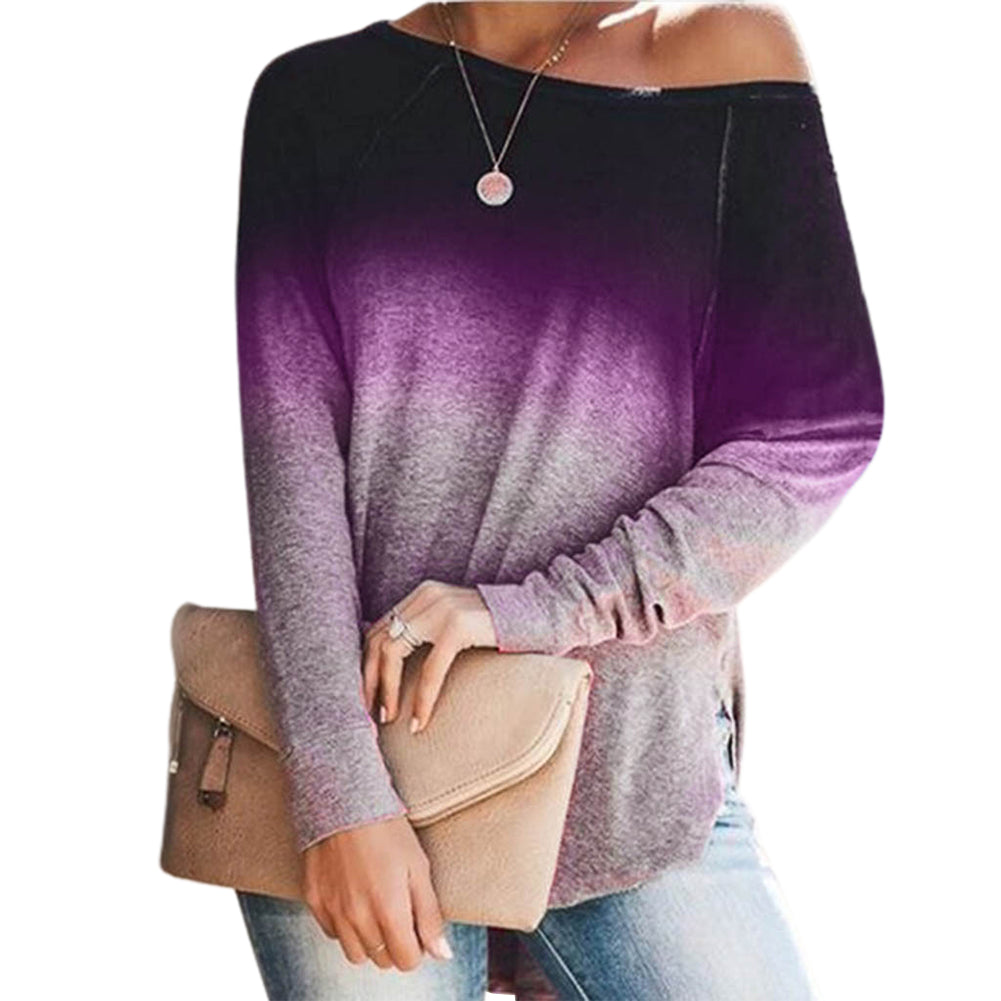 YESFASHION Gradient Element Women Long Sleeve Tops PBY-10V0