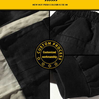 YESFASHION Multi-pocket Youth Loose Cropped Pants