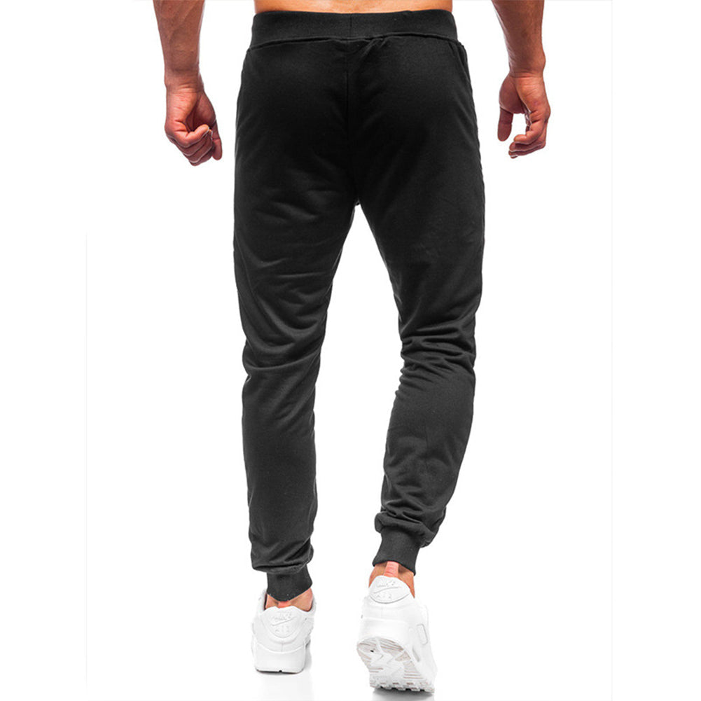 YESFASHION Men Solid Color Running Pants