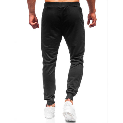 YESFASHION Men Solid Color Running Pants