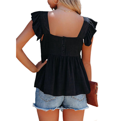YESFASHION Square Collar Loose And Versatile Sleeveless Vest