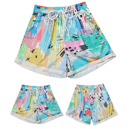 YESFASHION Women Fashion 2023 Summer Casual Vacation Print Shorts