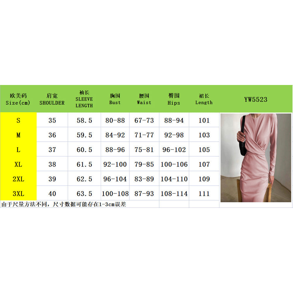 YESFASHION New French Retro Waist Slimming Slim Wrap Hip Dress