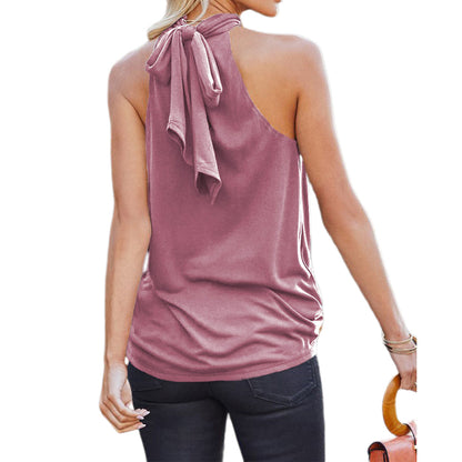 YESFASHION Summer New Solid Color Sleeveless Tops