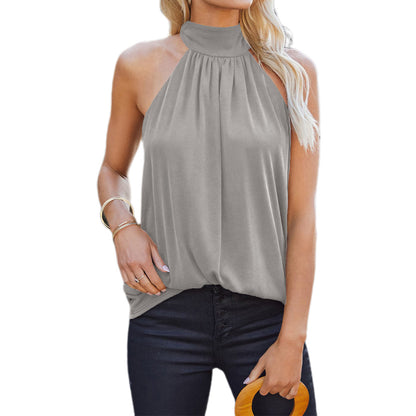 YESFASHION Summer New Solid Color Sleeveless Tops