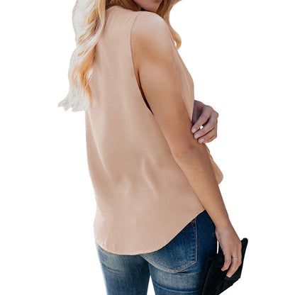 YESFASHION Women Vest V-neck Sleeveless Pullover Tops