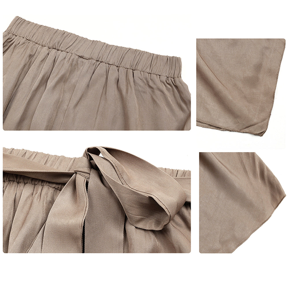 YESFASHION Women Excellent Tie-up Irregular Splicing Skirt