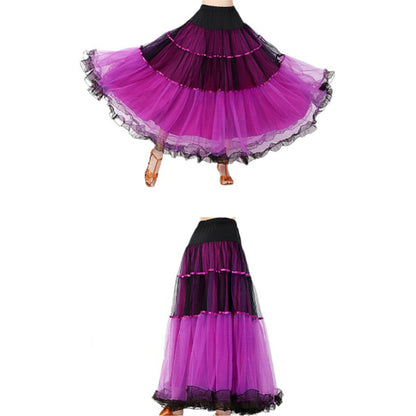 YESFASHION Swing Skirt Ballroom Dance Skirt Performance Dance Skirt