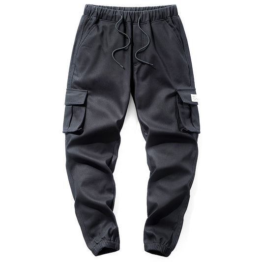 YESFASHION 100% Cotton Men Multi-pocket Cargo Pants