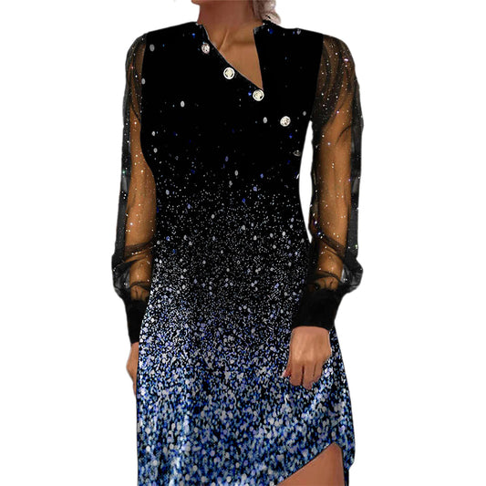 YESFASHION 2023 Spring Cross-border New Button Dress