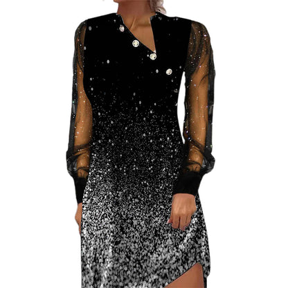 YESFASHION 2023 Spring Cross-border New Button Dress