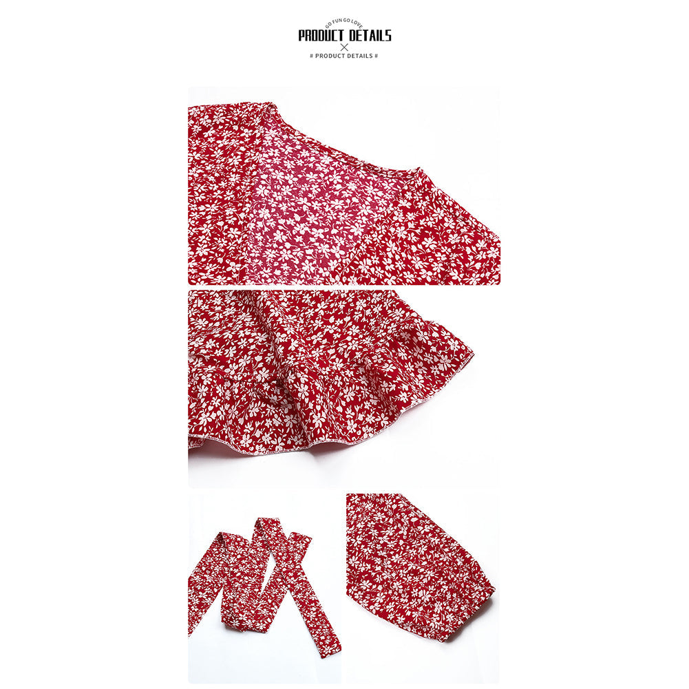 YESFASHION 2023 Spring Women New Long Sleeve Red Dress