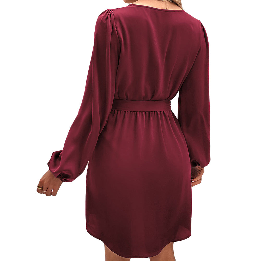 YESFASHION Women Clothing 2023 Spring New Solid Color Dress