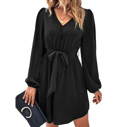 YESFASHION Women Clothing 2023 Spring New Solid Color Dress