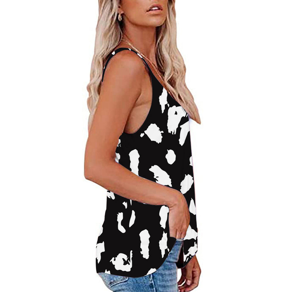 YESFASHION V-neck Leopard Print Sexy Sleeveless Camisole Tops