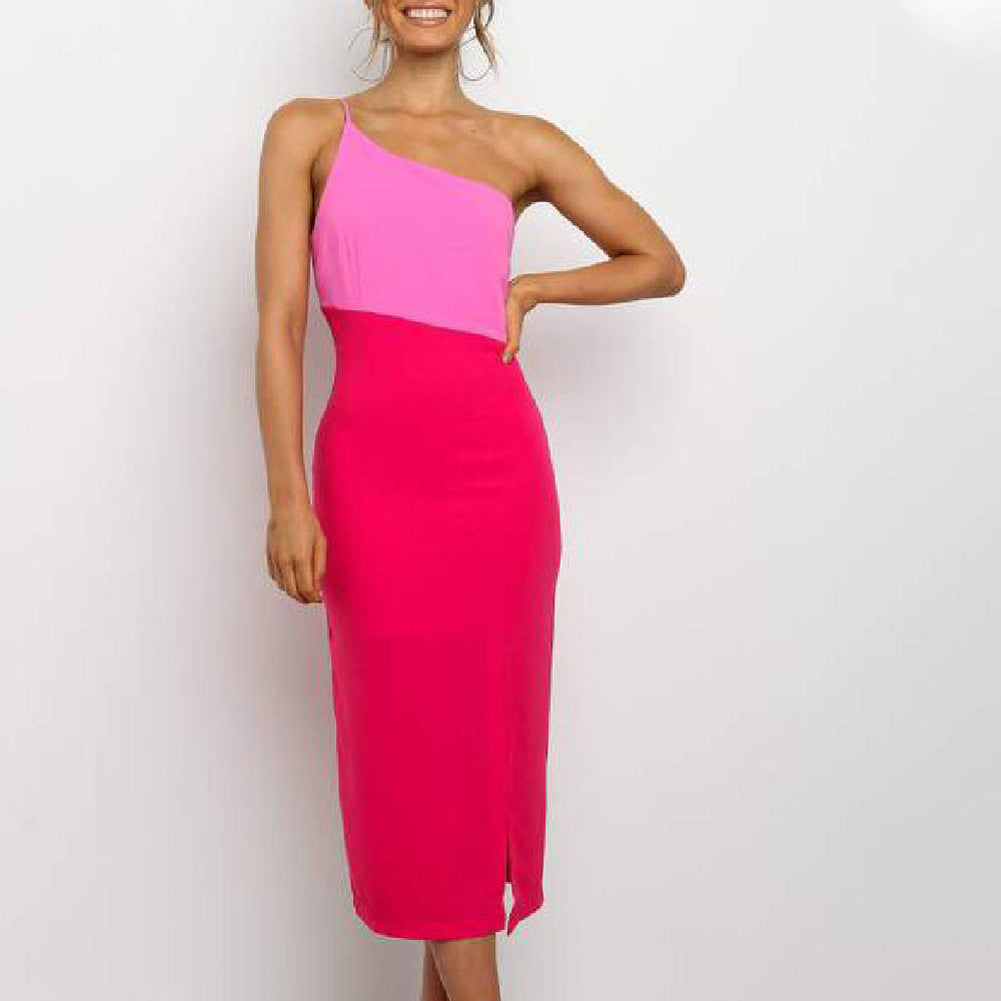 YESFASHION Women Sexy Sling Dress Off-shoulder Bodycon Dress