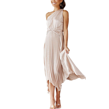 YESFASHION Sexy Dress Pleated Swing Party Nightclub Dress