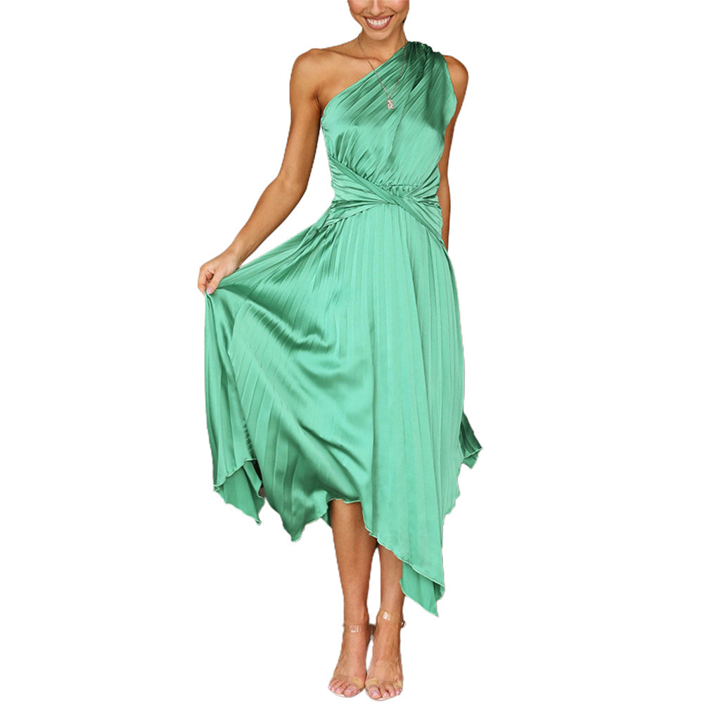 YESFASHION Sexy Dress Pleated Swing Party Nightclub Dress