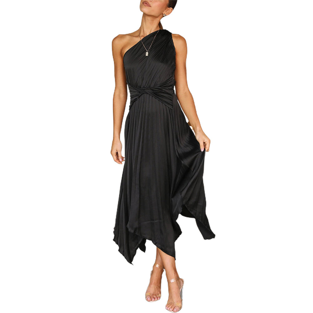 YESFASHION Sexy Dress Pleated Swing Party Nightclub Dress