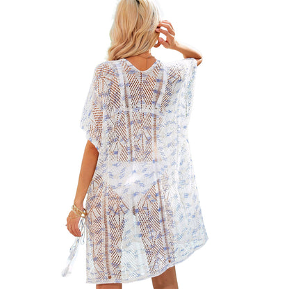 YESFASHION Women Beach Knit Oversized Bikini Cover Up Resort Dress