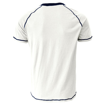 YESFASHION Men Shirts Henley Color Matching T-shirt
