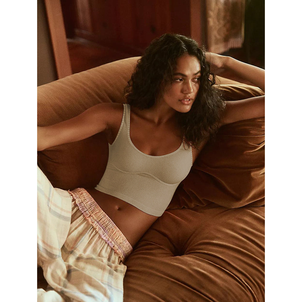 YESFASHION Women Sexy Round Neck Sleeveless Crop Ribbed Knit Tank Tops