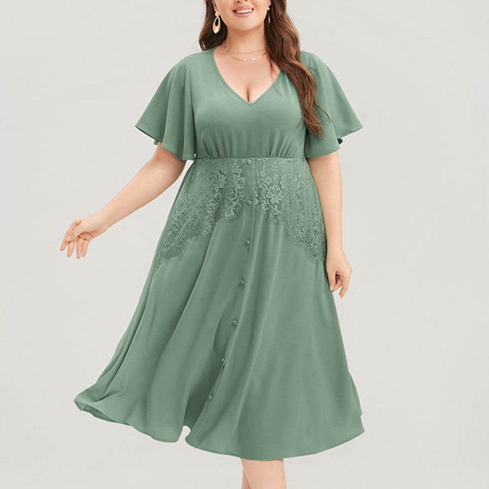 YESFASHION Plus Size Women Fashion Elegant Dress