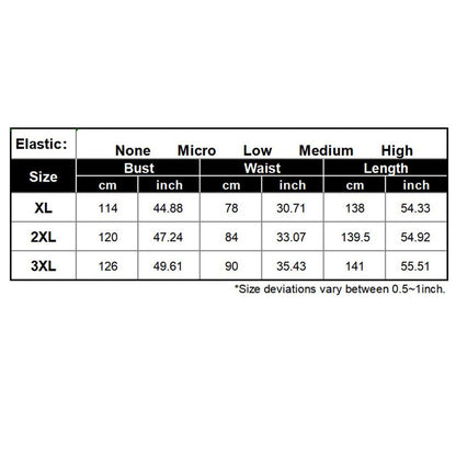 YESFASHION Plus Size Dress Art Painted Floral Elastic Waist Long Dress