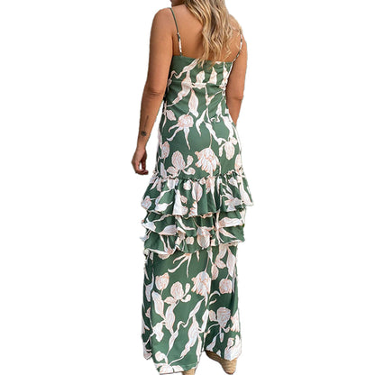 YESFASHION Women Spaghetti Straps Sweet Style Strap Dress