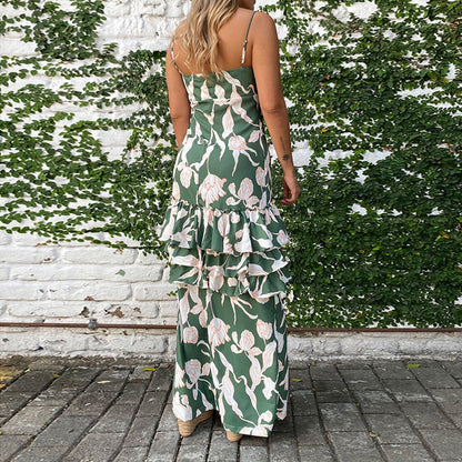 YESFASHION Women Spaghetti Straps Sweet Style Strap Dress