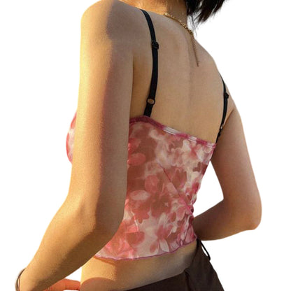 YESFASHION Women Sexy Lace Camisole Bowknot V-neck Vest Tank Tops