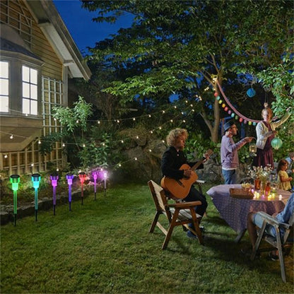 REDCOLOURFUL 10pcs Solar Garden Lights LED Pathway Landscape Lighting