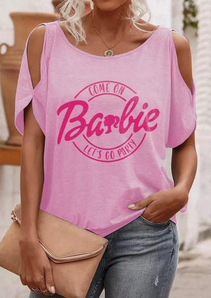 YESFASHION Come On Let's Go Party Cold Shoulder Blouse Tops