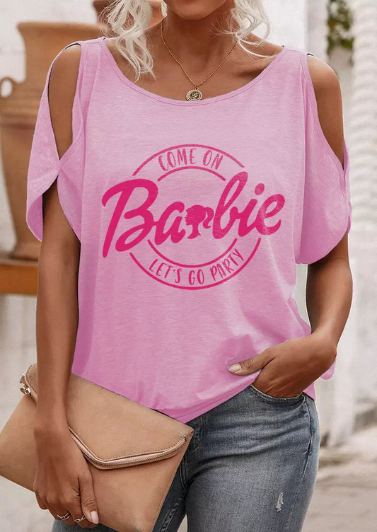 YESFASHION Come On Let's Go Party Cold Shoulder Blouse Tops