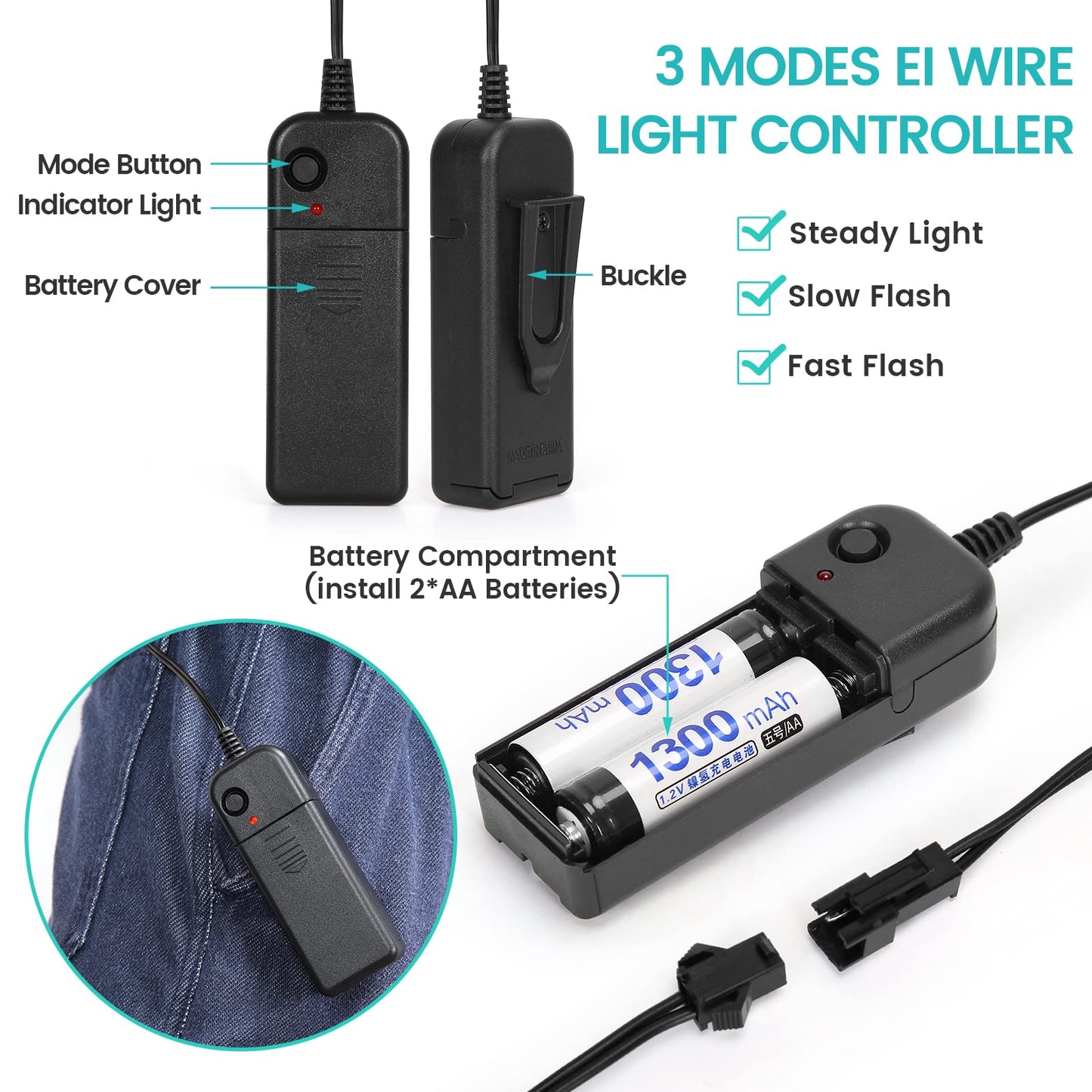 CYNDIE 3PACK Halloween Scary Mask LED Mask