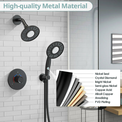 ThermaGlow Thermometer Shower Head: Water-Powered Fahrenheit Display, Child and Pet Showers