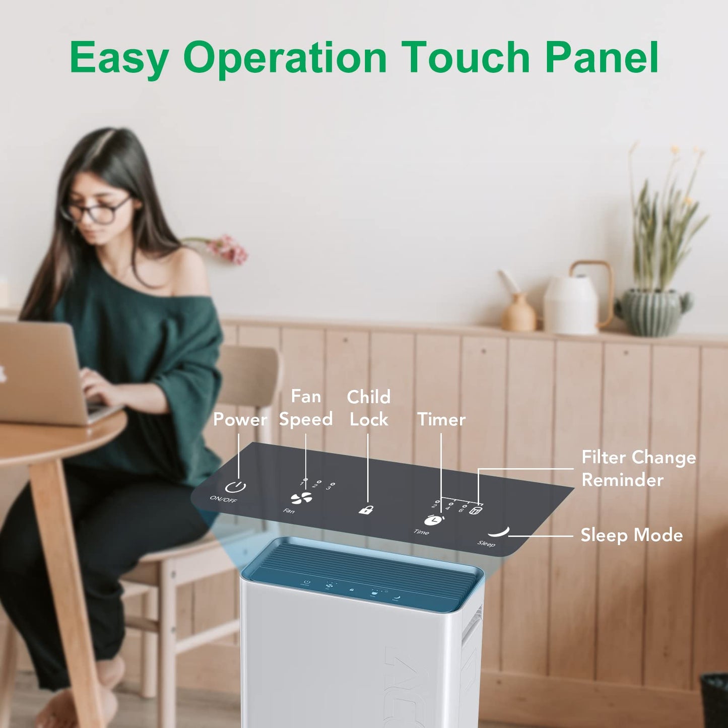 ACEKOOL Air Purifier AF1 4-Stage Filtration Germ Guardian Air Purifier UK Plug