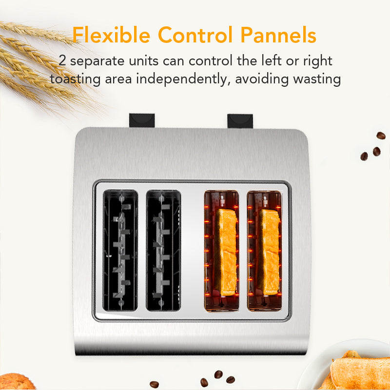 ACEKOOL Toaster TA1 Stainless Steel 4-Slice 7 Shades Toaster UK Plug
