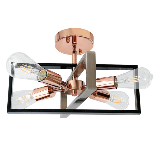 15 inch 4-Light Rose Gold Semi Flush Mount